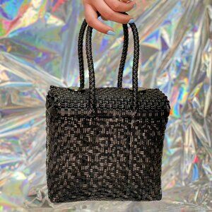 El Cholos Kid Handmade Mexican Woven Mini Bag Top Handle Recycled‎ Plastic